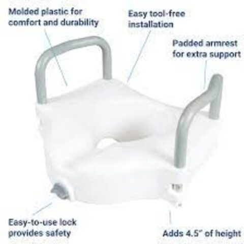 Raised Toilet Seat with Arms