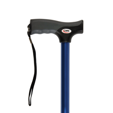 Soft Grip Folding Cane - Blue
