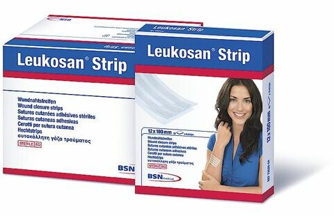 (5 Strips/Pk) Leukosan Strip Adhesive Closure Strips 3mm X 75mm - Box Of 50