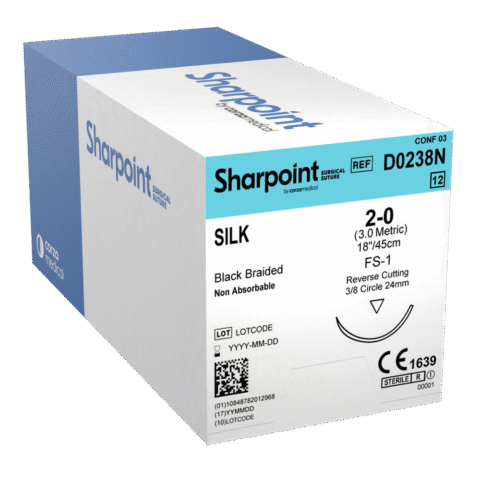 SHARPOINT PLUS,  POLYPROPYLENE 3-0, BLUE, 45CM,  FS-1, REVERSE CUTTING, 3/8 CIRCLE  24MM