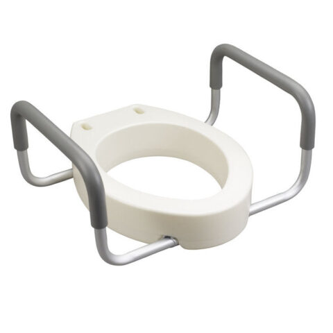Premium Raised Toilet Seat Rizer W/removable Arms-Elongated