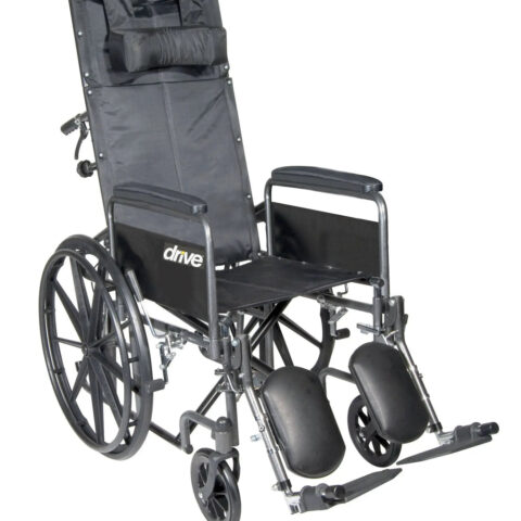 Silver Sport Reclining Wheelchair with Elevating Leg Rests