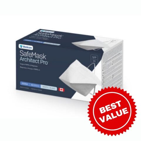SafeMask® Architect Pro™ Surgical N95 Respirator, Medium (Box of 50)
