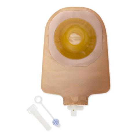 Premier One-Piece Urostomy Pouch Convex Flextend Barrier, Pre-Cut Stoma Opening 7/8" (22mm), Beige