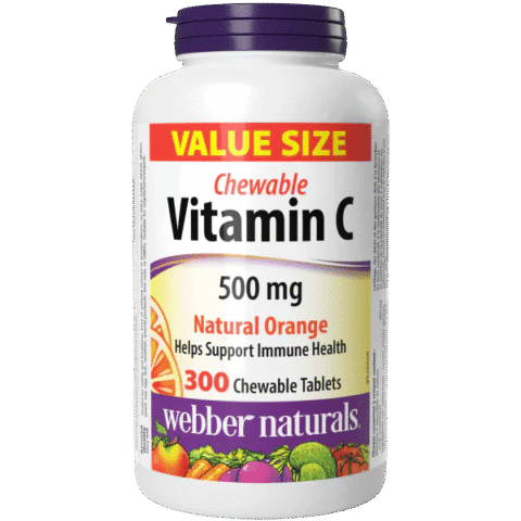 Webber Naturals Natural Orange Vitamin C Chewable Tablets - 500mg - 300s