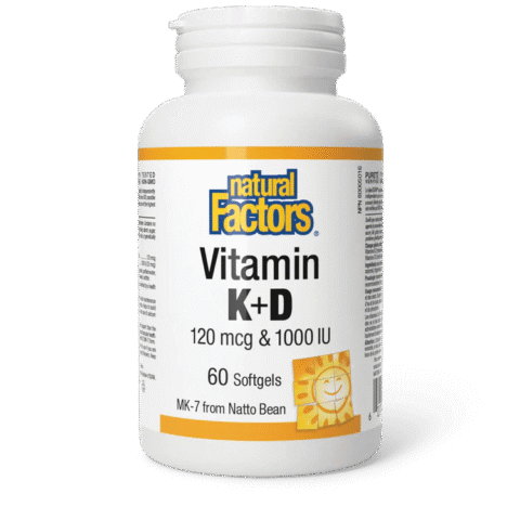 Natural Factors: Vitamin K + D 120 mcg / 1000 IU · MK-7 from Natto Bean