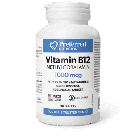 Preferred Nutrition: Vitamin B12 Methylcobalamin 1000 mcg Tablets