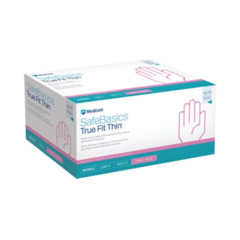 SafeBasics™ True Fit Thin™ Nitrile Gloves, Pink, Medium (Box 300 pcs)