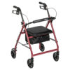 Rollator Rolling Walker with 6" Wheels, Fold Up Removable Back Support and Padded Seat