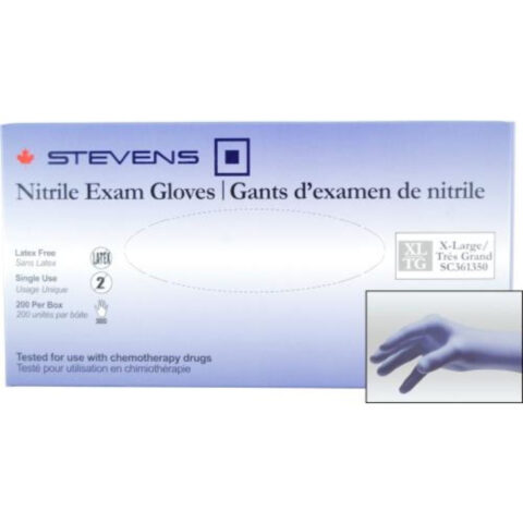 Stevens Nitrile Exam Gloves, Powder‑Free, Non‑Sterile, X-Large (Box 200 pcs)